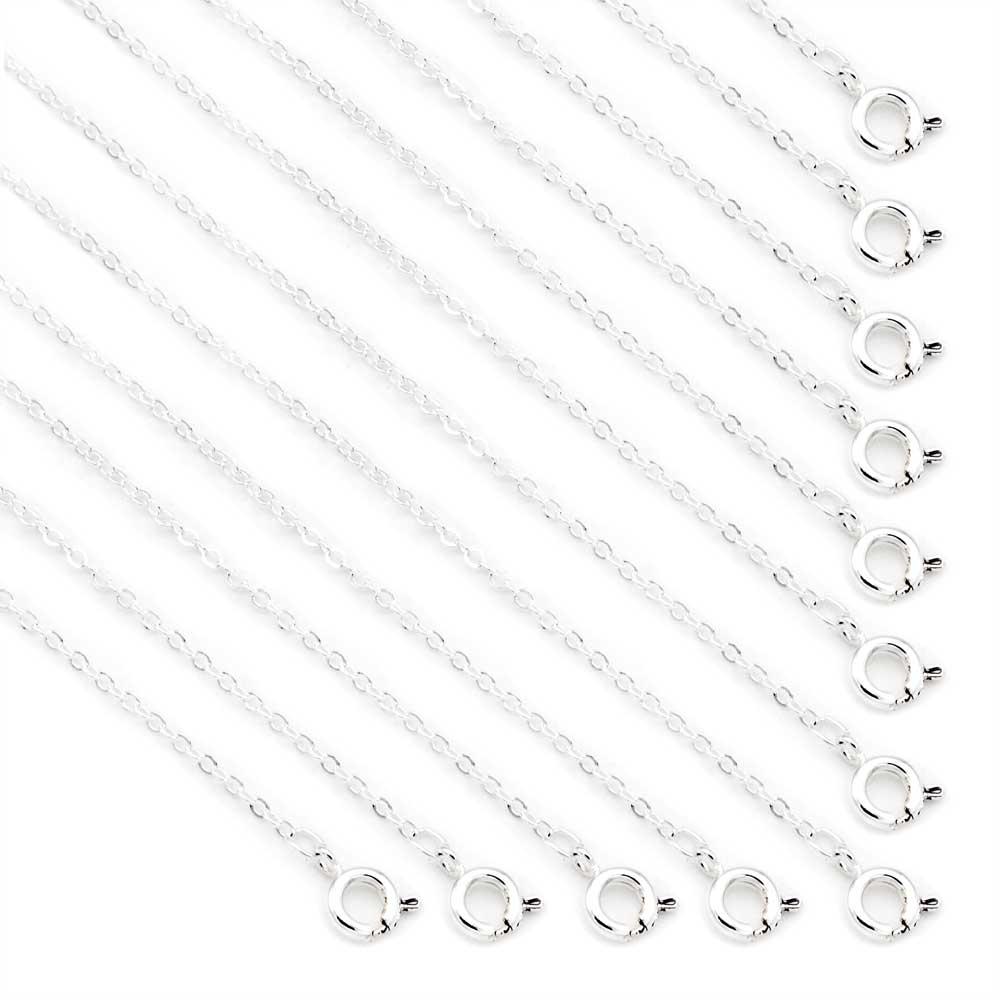 17" Silver Plated Rolo Chain Necklace - Pack of 12