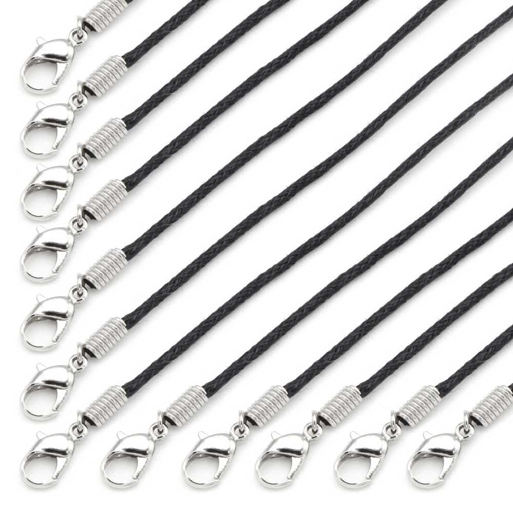 Pack 12 Wax Cotton Cord 1.5mm Necklace