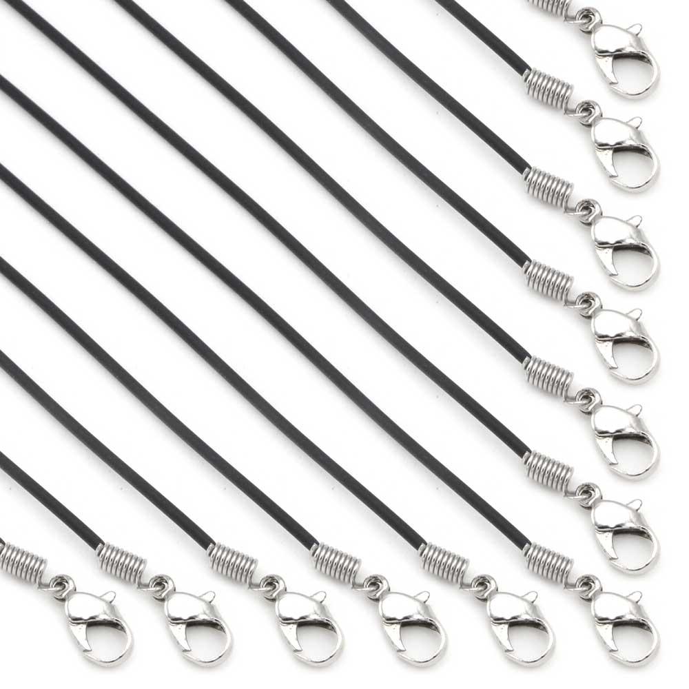 Package of 12 Rubber Cord Necklace