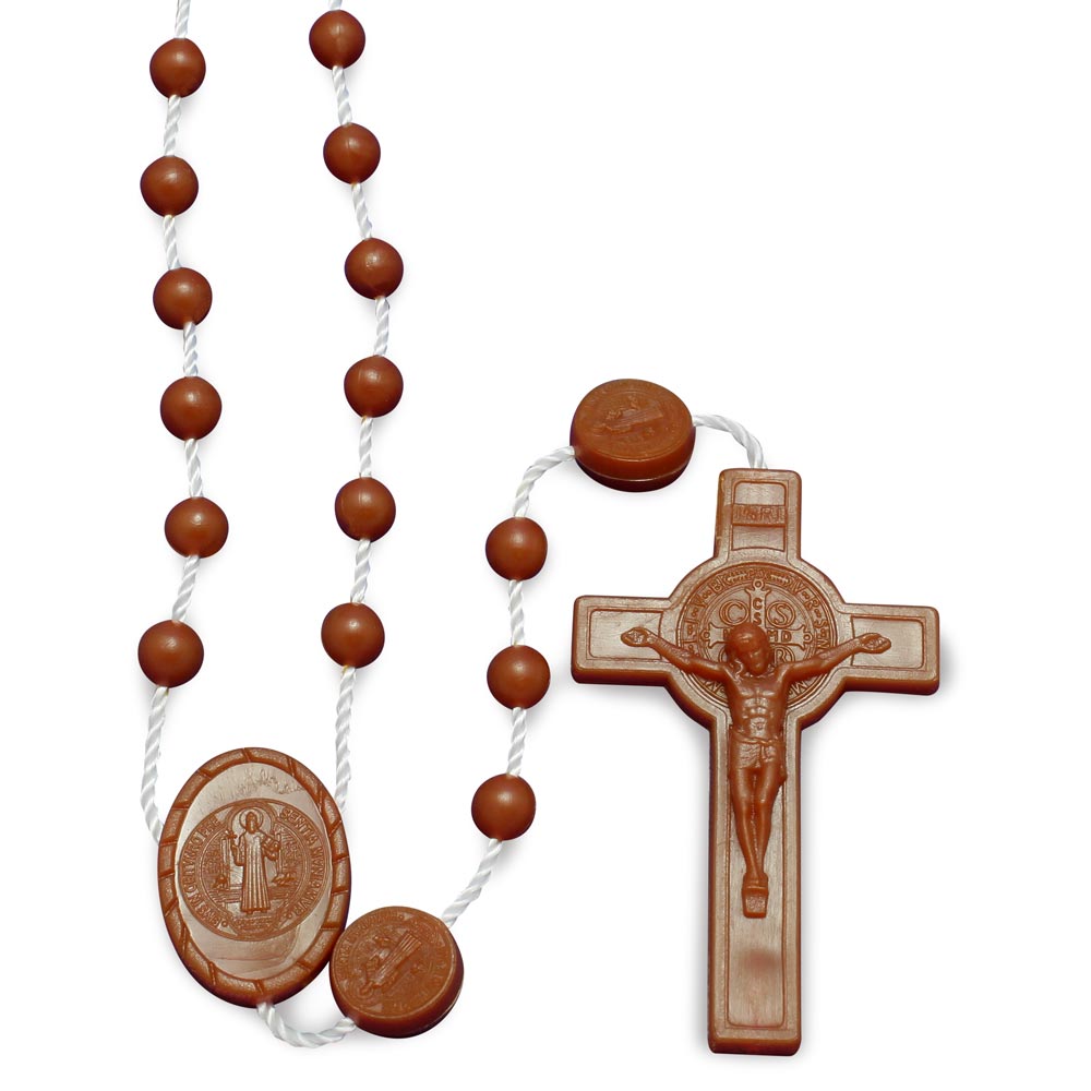 Brown Plastic Beads Rosary