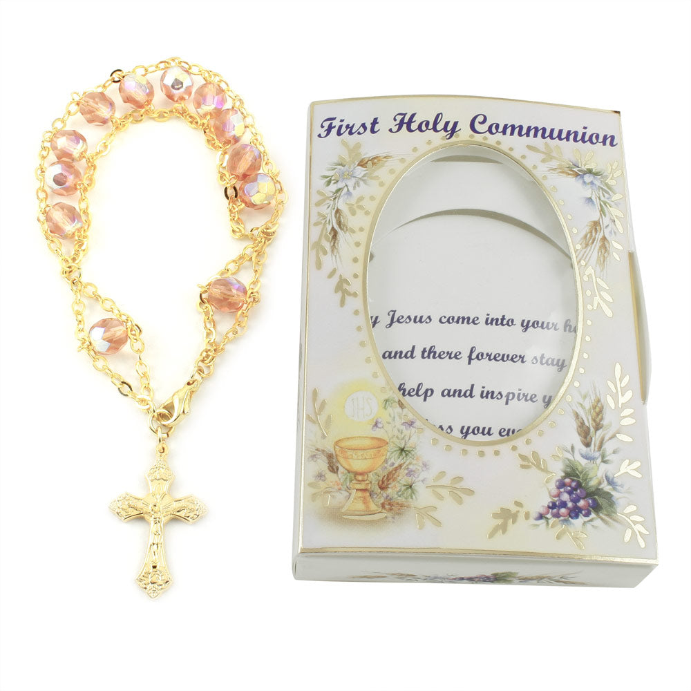 Catholic First Communion Rosary Bracelet Gift