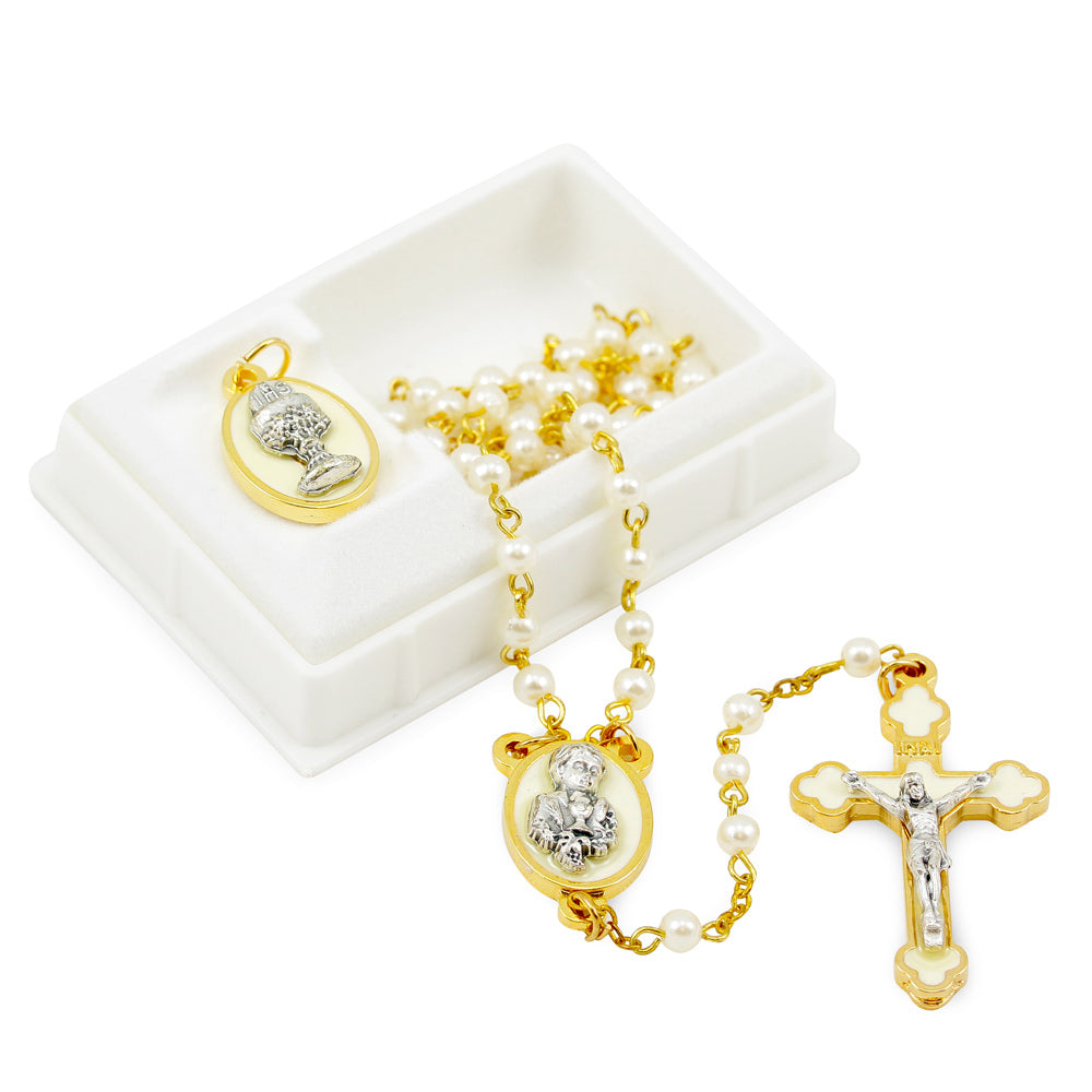 First Communion Catholic Rosary Set for Boys