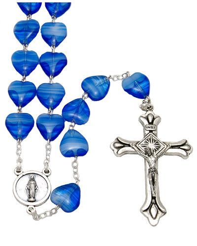 Heart Glass Beads Rosary