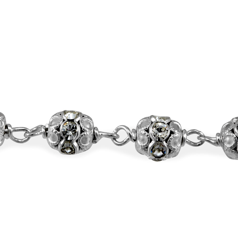 Silver Catholic Rosary Bracelet