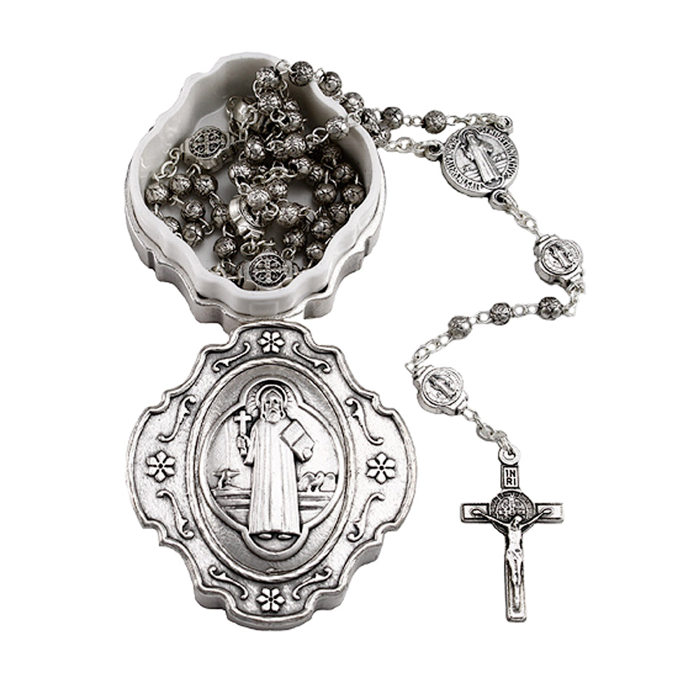 St. Benedict Rosary Set - Open