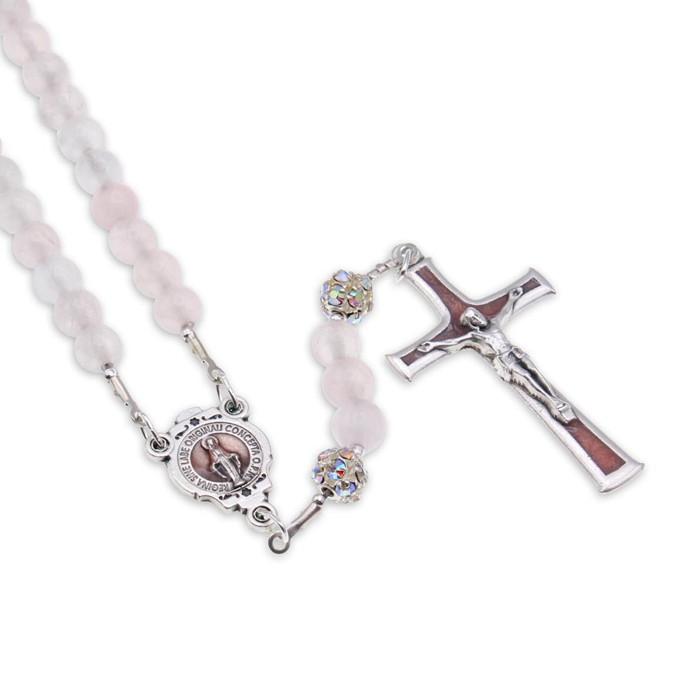 Jade Rosary Pink Beads Necklace Miraculous