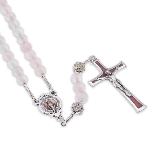 Jade Rosary Pink Beads Necklace Miraculous