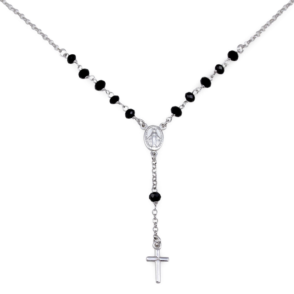 Sterling Silver Rosary Necklace