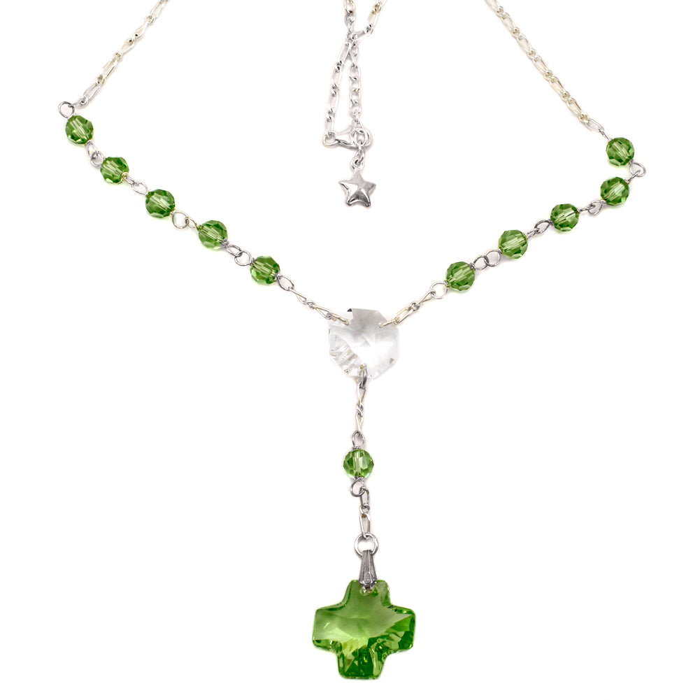 Rosary Necklace with Swarovski Crystal Beads