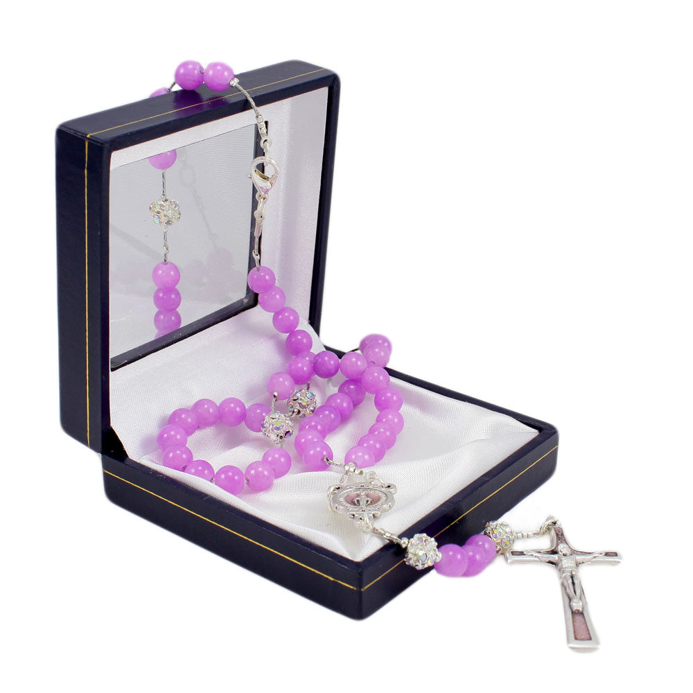 Rosary with Amethyst Jade Stone