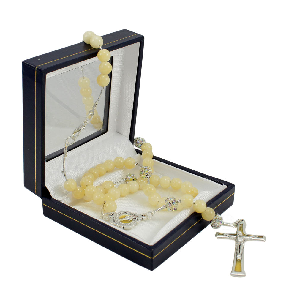 Cream Jade Stone Rosary