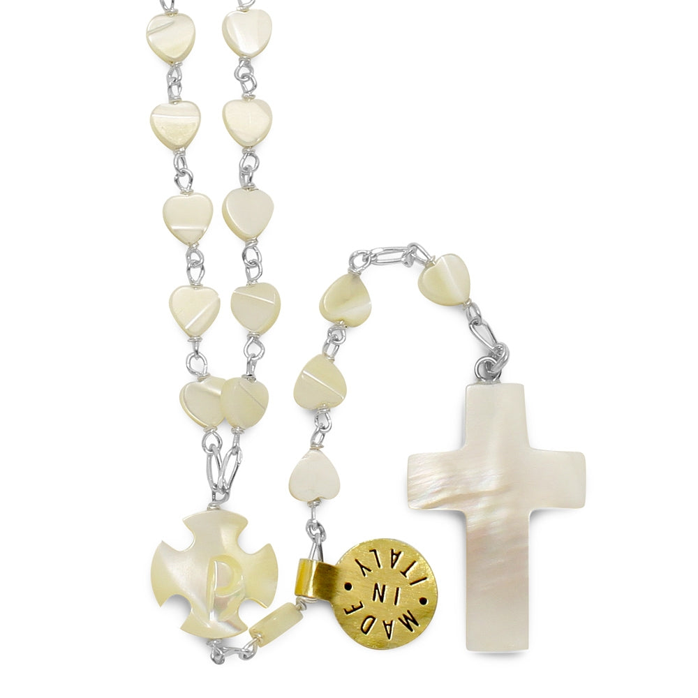 Mother of Pearl Sterling Silver Catholic Rosary