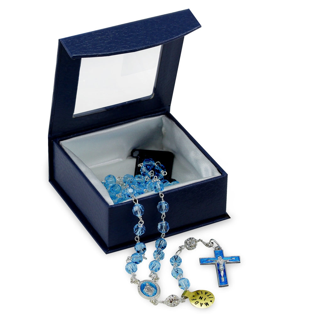 Miraculous Swarovski Crystal Catholic Rosary
