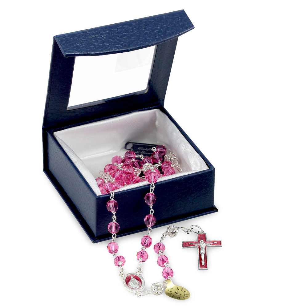 Miraculous Swarovski Crystal Beads Rosary