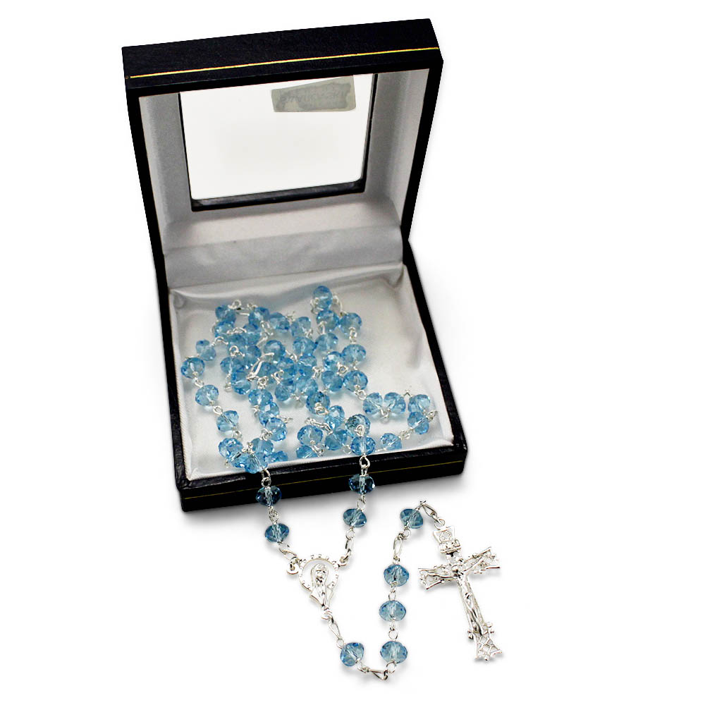 Sapphire Swarovski Crystal Beads Rosary