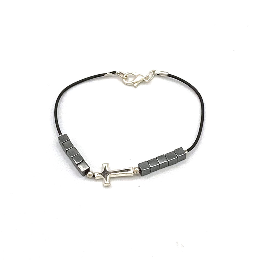 Hematite Square Beads Rosary Bracelet