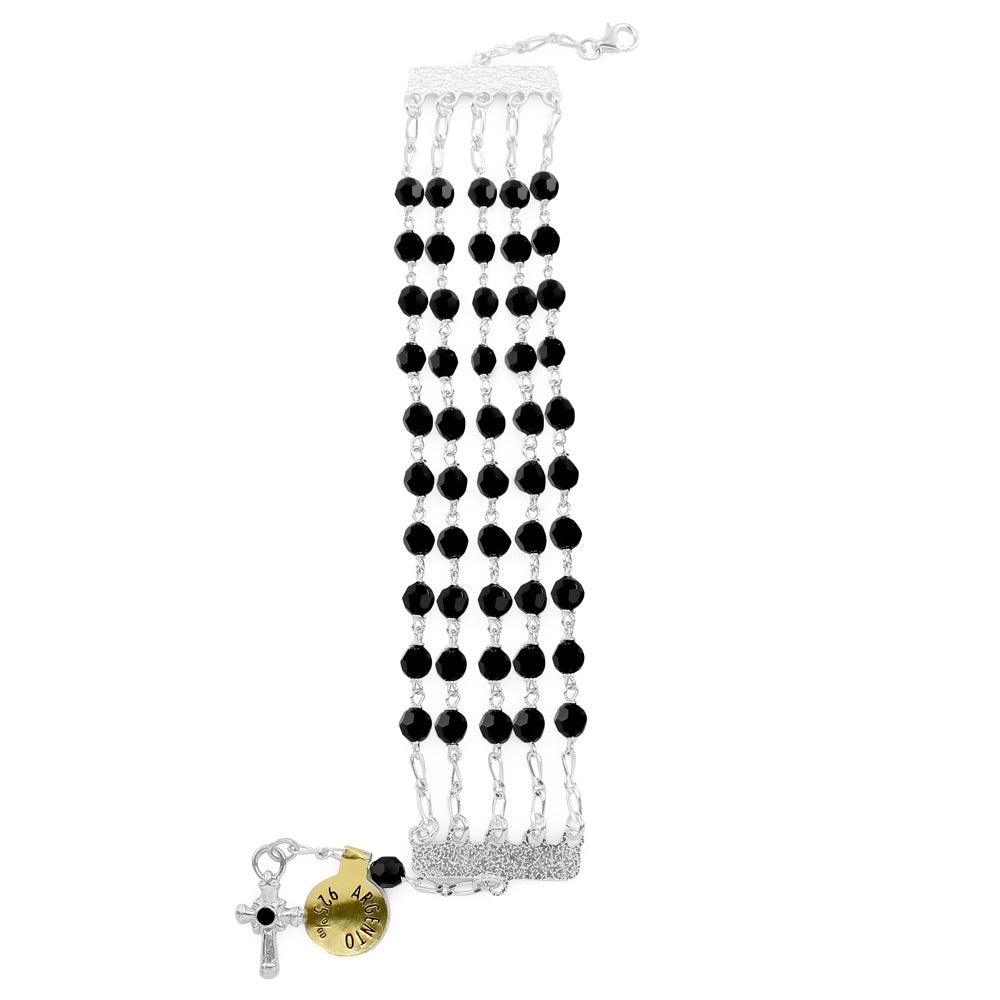 5 Strand Swarovski Crystal Beads Rosary Bracelet