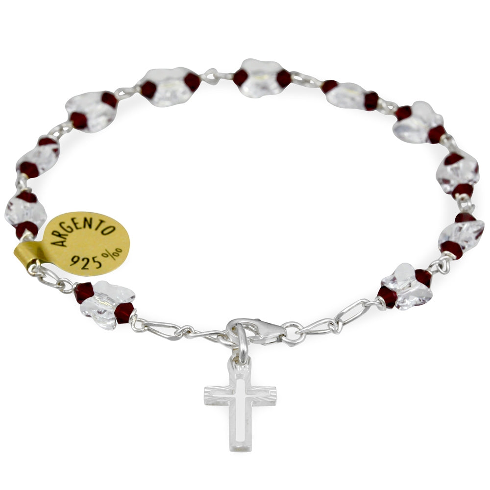 Swarovski Butterfly Beads Catholic Rosary Bracelet