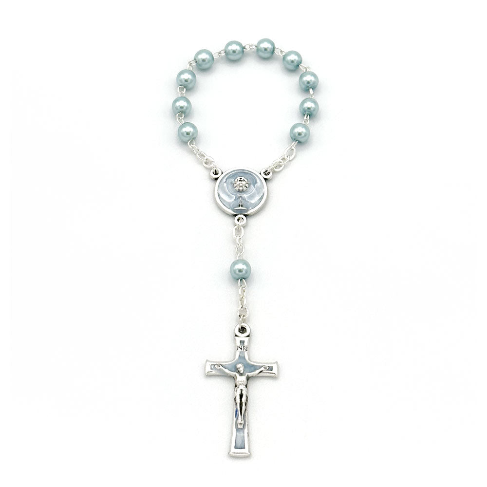 Blue Glass Beaded Rosary | First Communion outlet | Confirmation