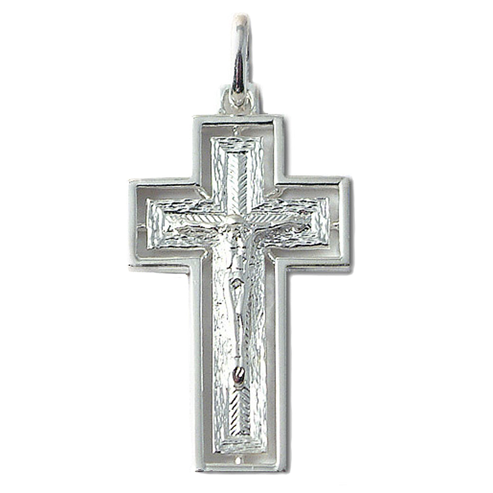 Sterling Silver Crucifix Catholic Pendant