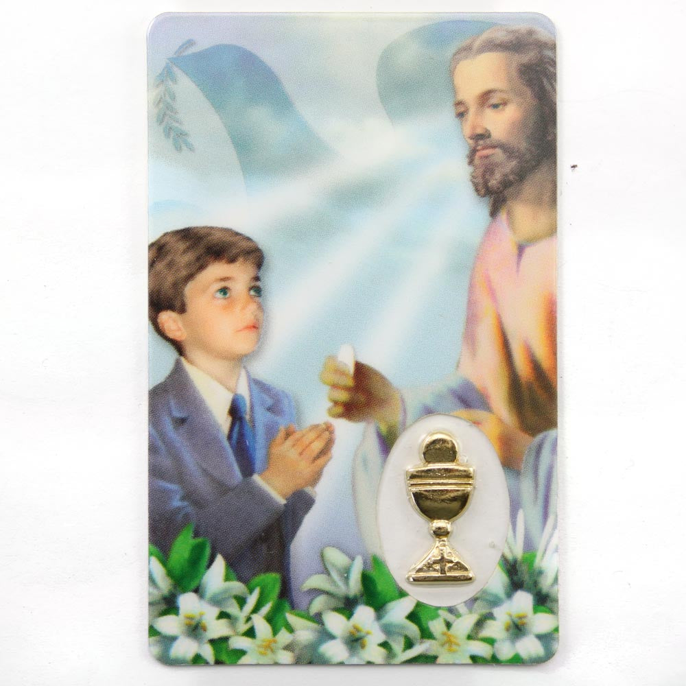 First Communion Boy's Rosaries And top Prayer Card