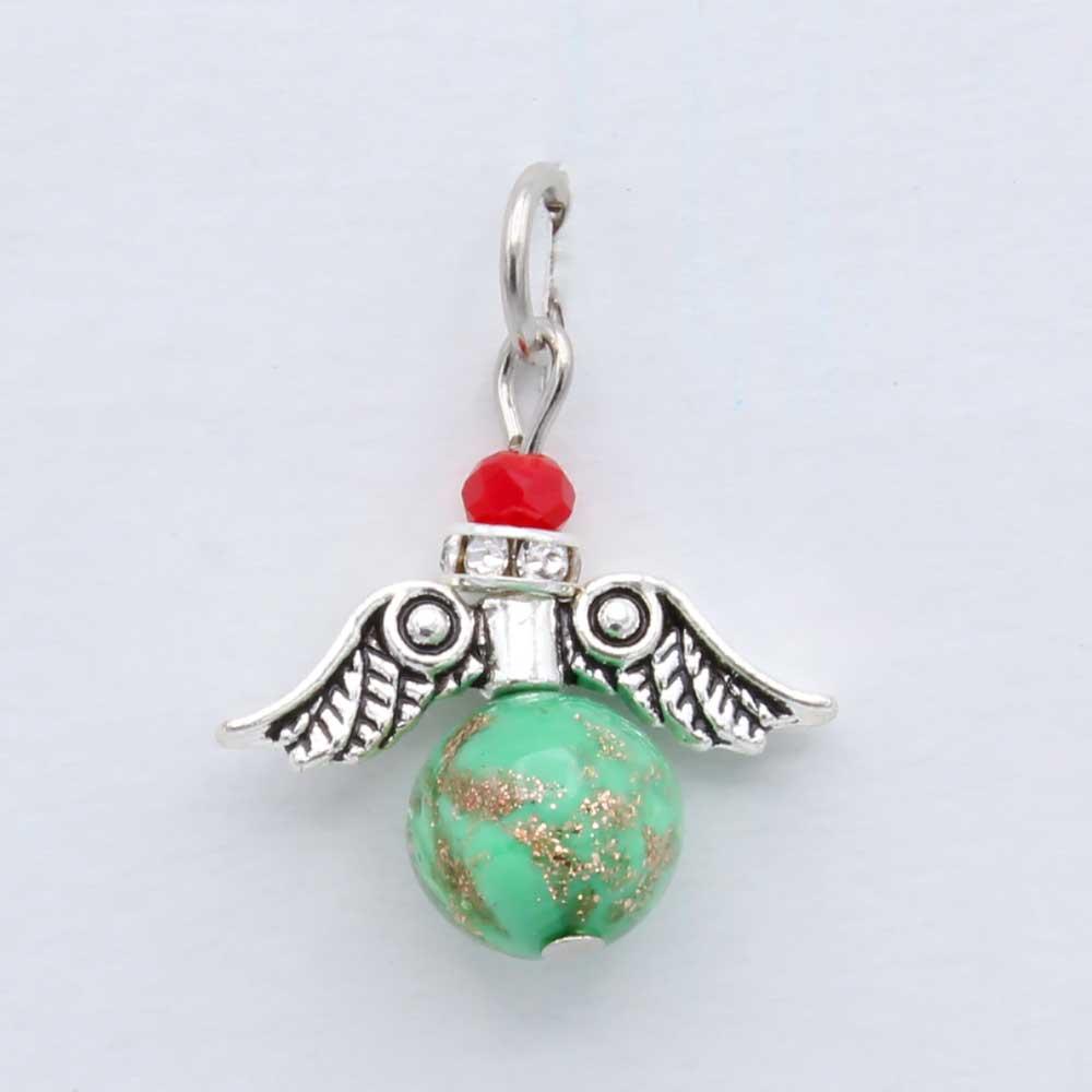 Green Murano Glass Guardian Angel Pendant