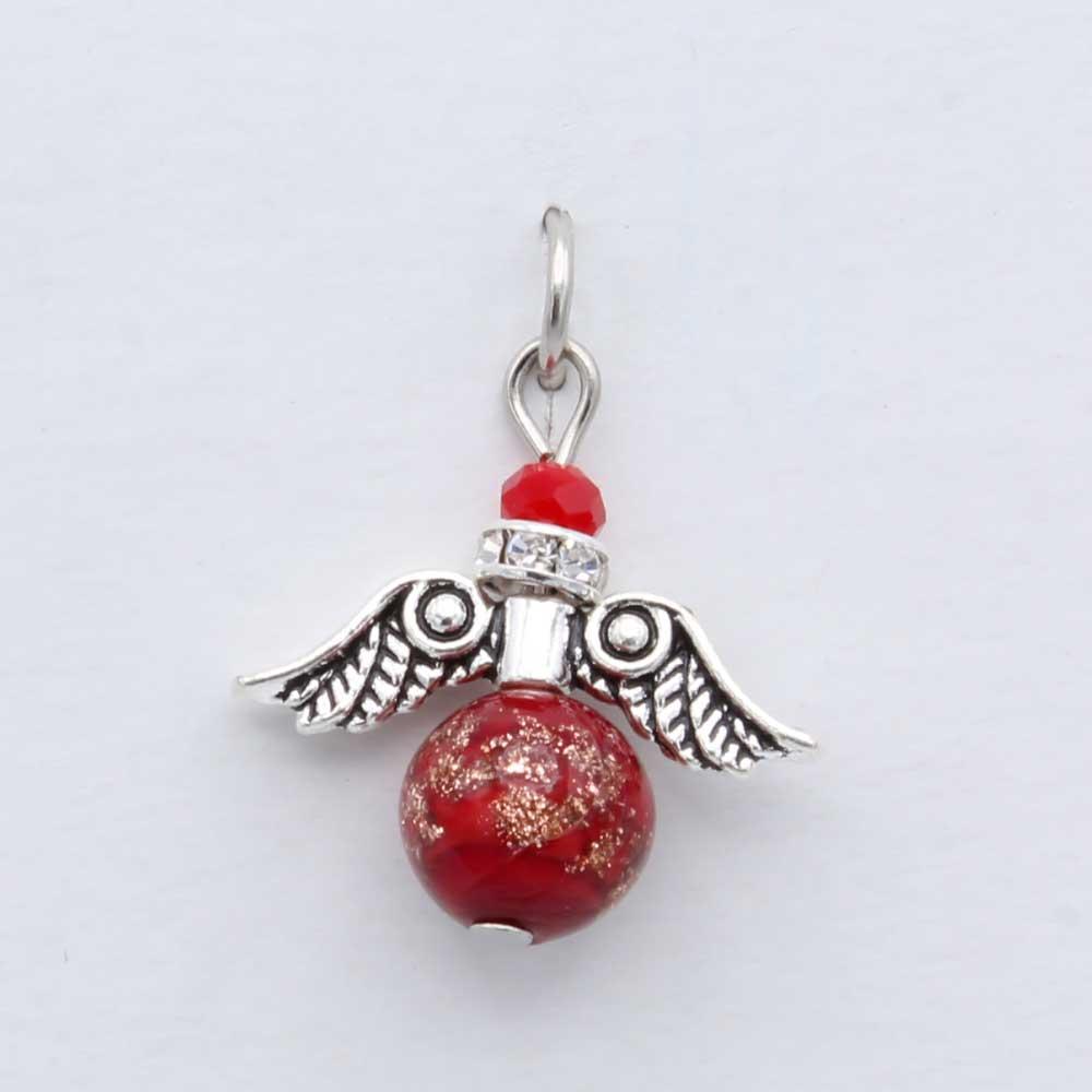 Red Murano Glass Guardian Angel Pendant