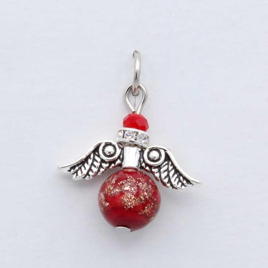 Red Murano Glass Guardian Angel Pendant