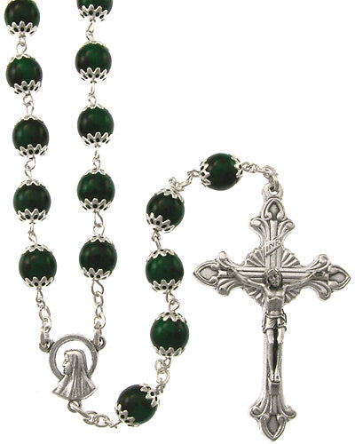 Moonstone Capped Beads Catholic Rosary