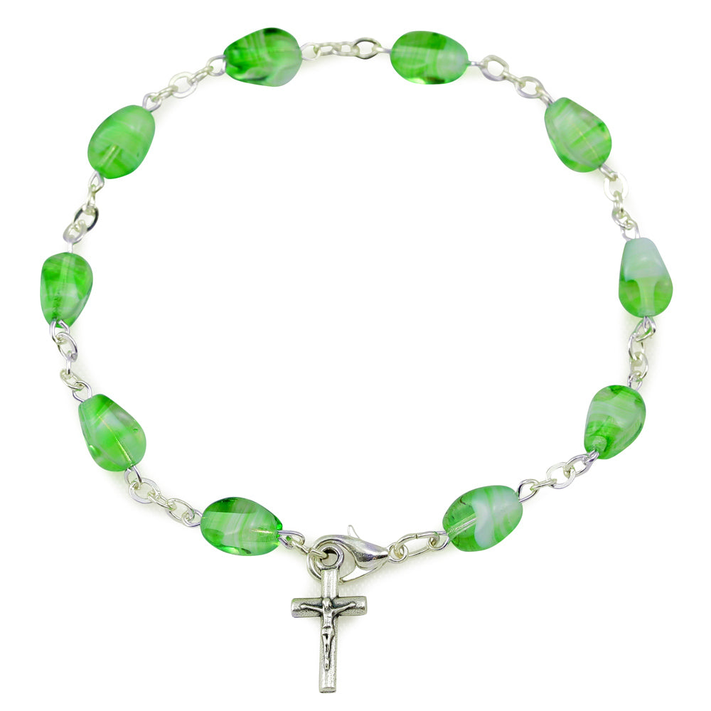 Green Glass Beads Bracelet