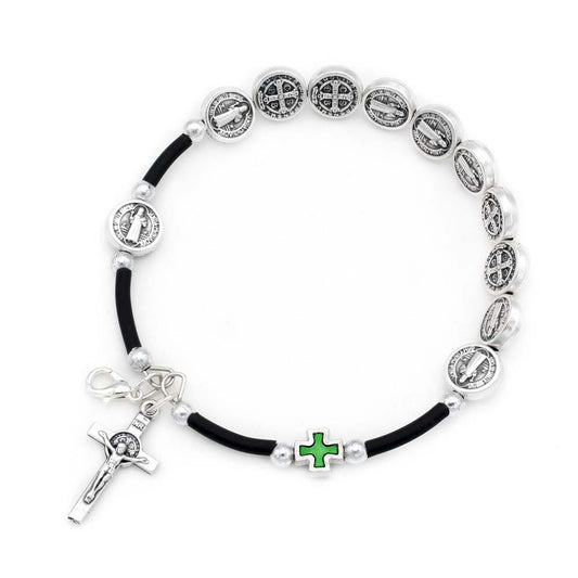 St. Benedict Bracelet with Green Cross