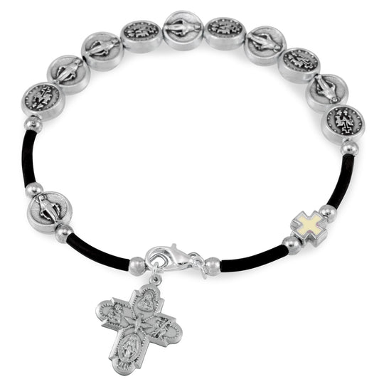 Miraculous Metal Bracelet with Yellow Cross