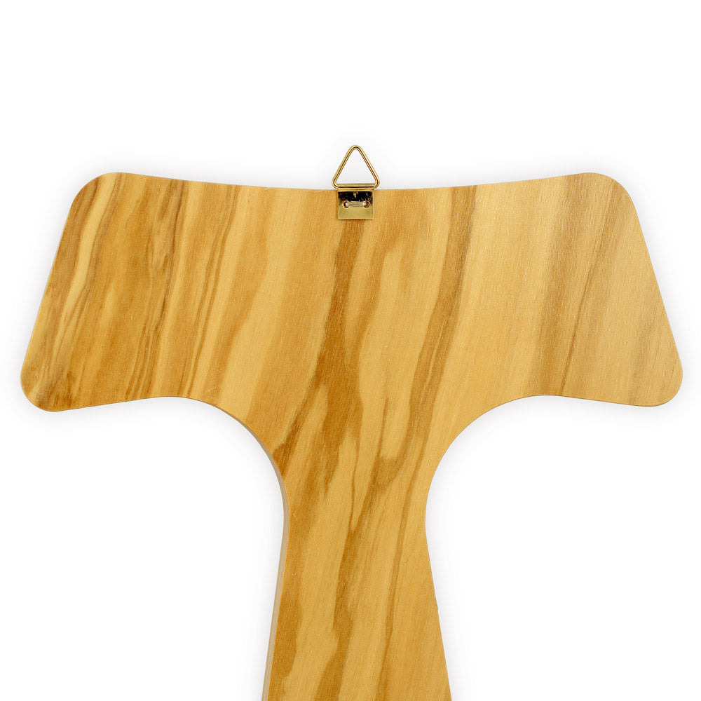 Tau Wall Crucifix Olive wood cross