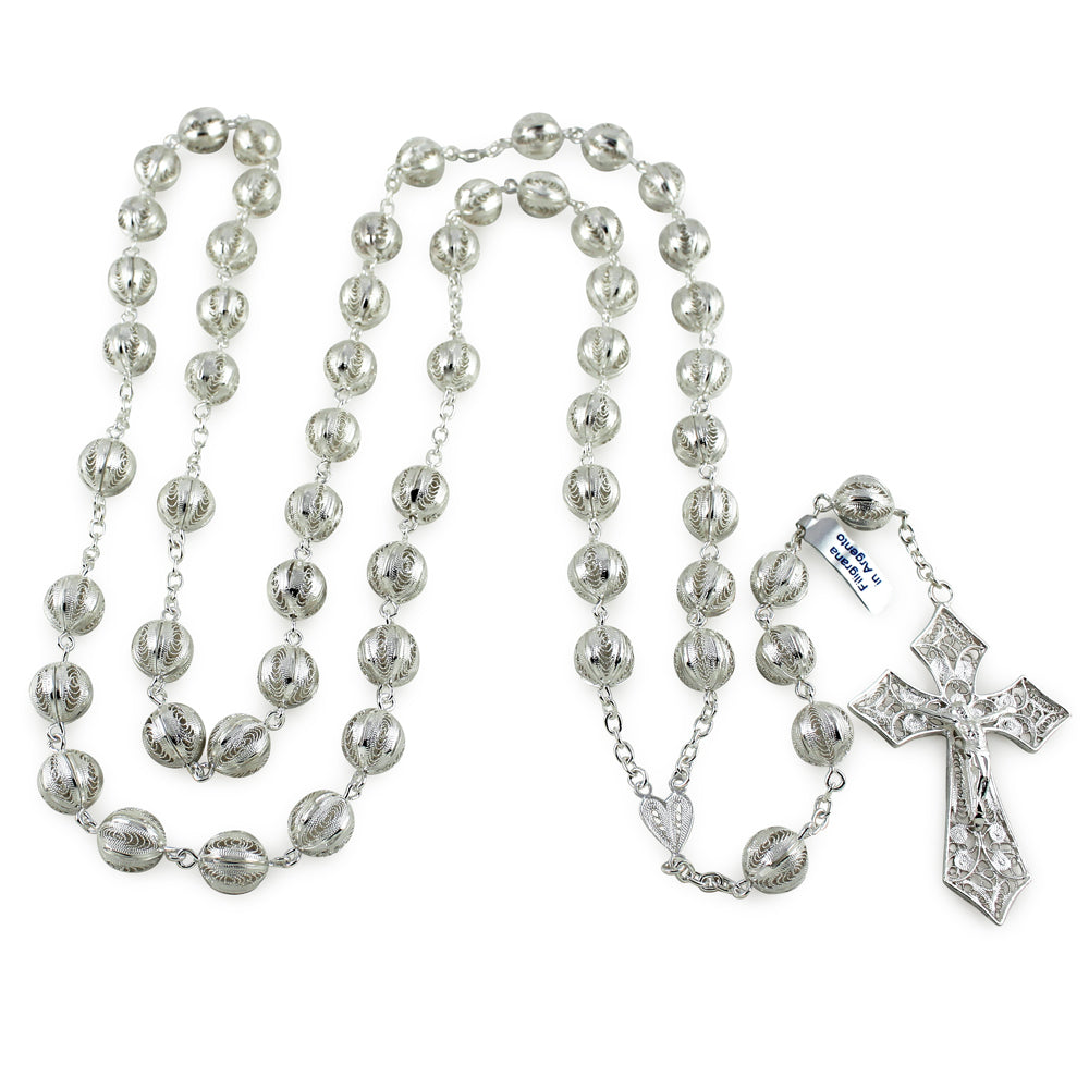 Sterling SIlver Filigree Catholic Rosary