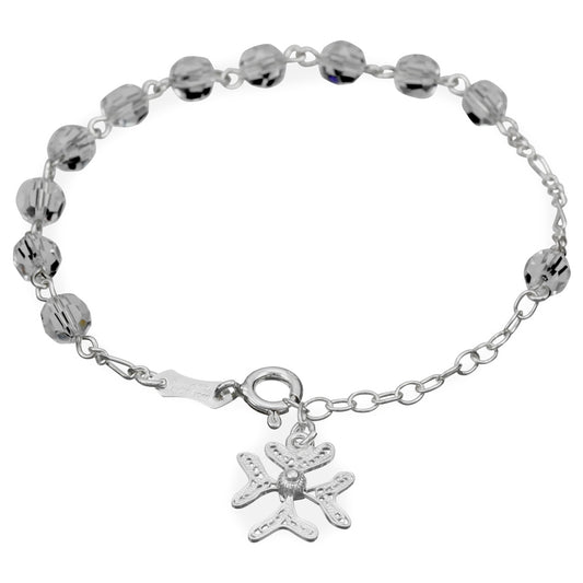 Silver Catholic Rosary Bracelet