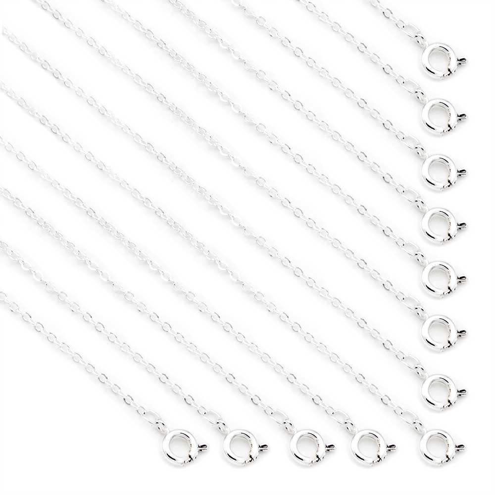 17" Silver Plated Rolo Chain Necklace - Pack of 12
