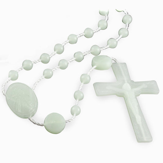 Divine Mercy Plastic Rosary Glow In The Dark Beads