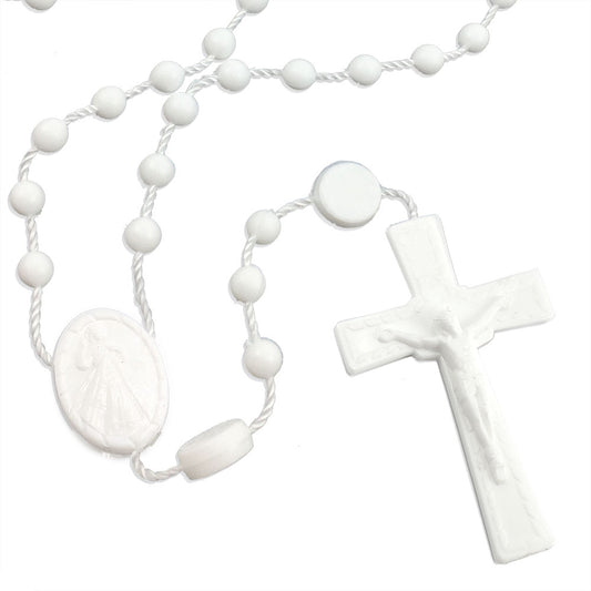 Divine Mercy Plastic Rosary White