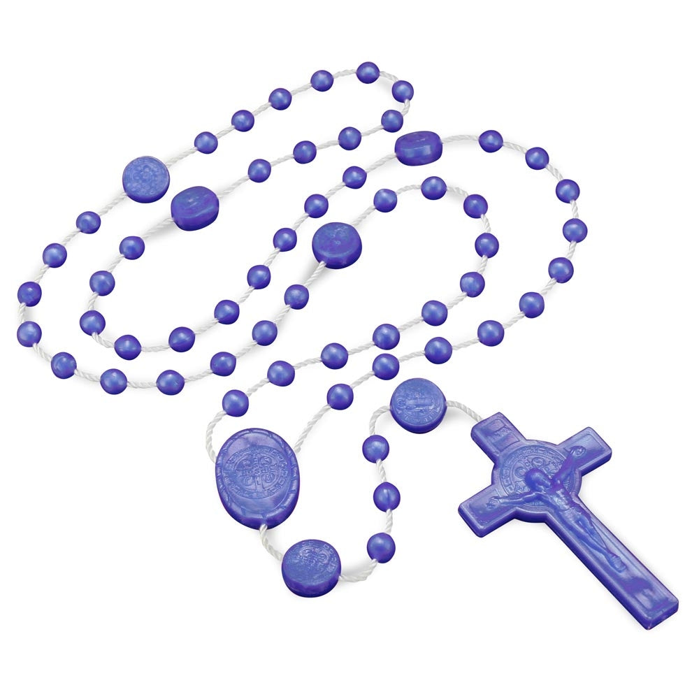 Blue Plastic Beads Rosary