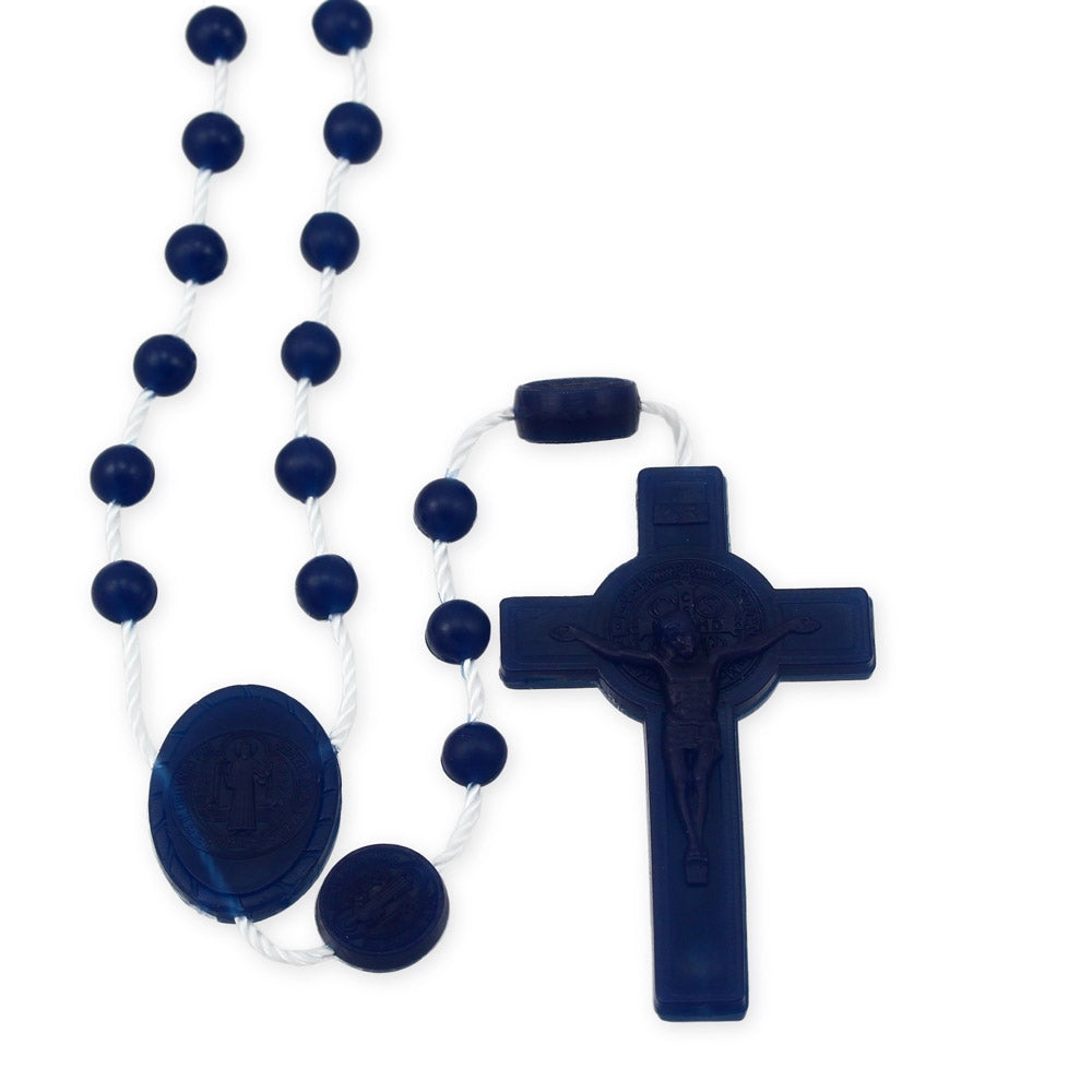 Navy Blue Plastic Beads Rosary