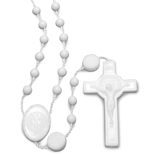 White Plastic Beads Rosary