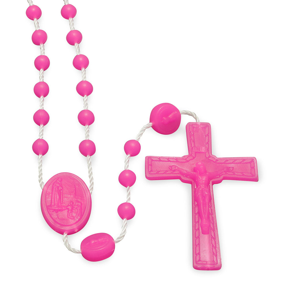 Plastic Rosary Beads Pink Fatima Bulk 5 pack – Rosary Mart