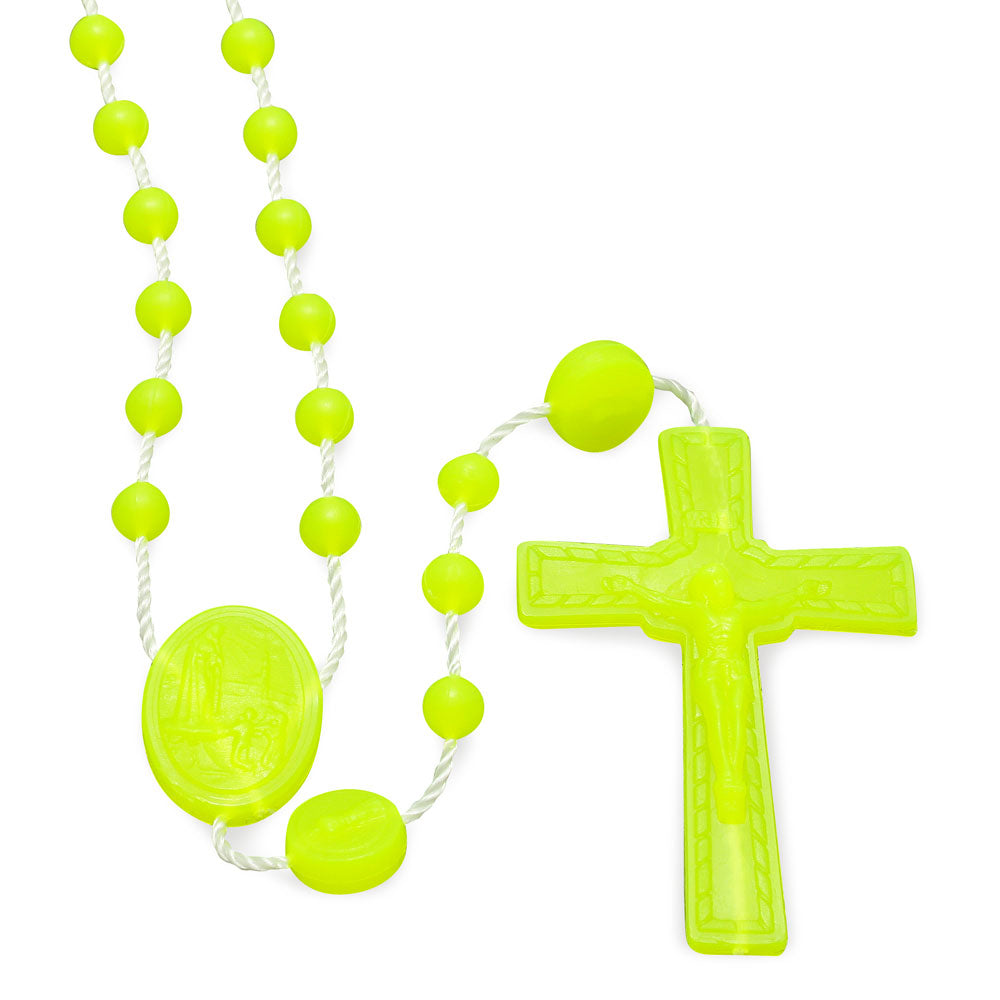 Yellow Plastic Beads Rosary