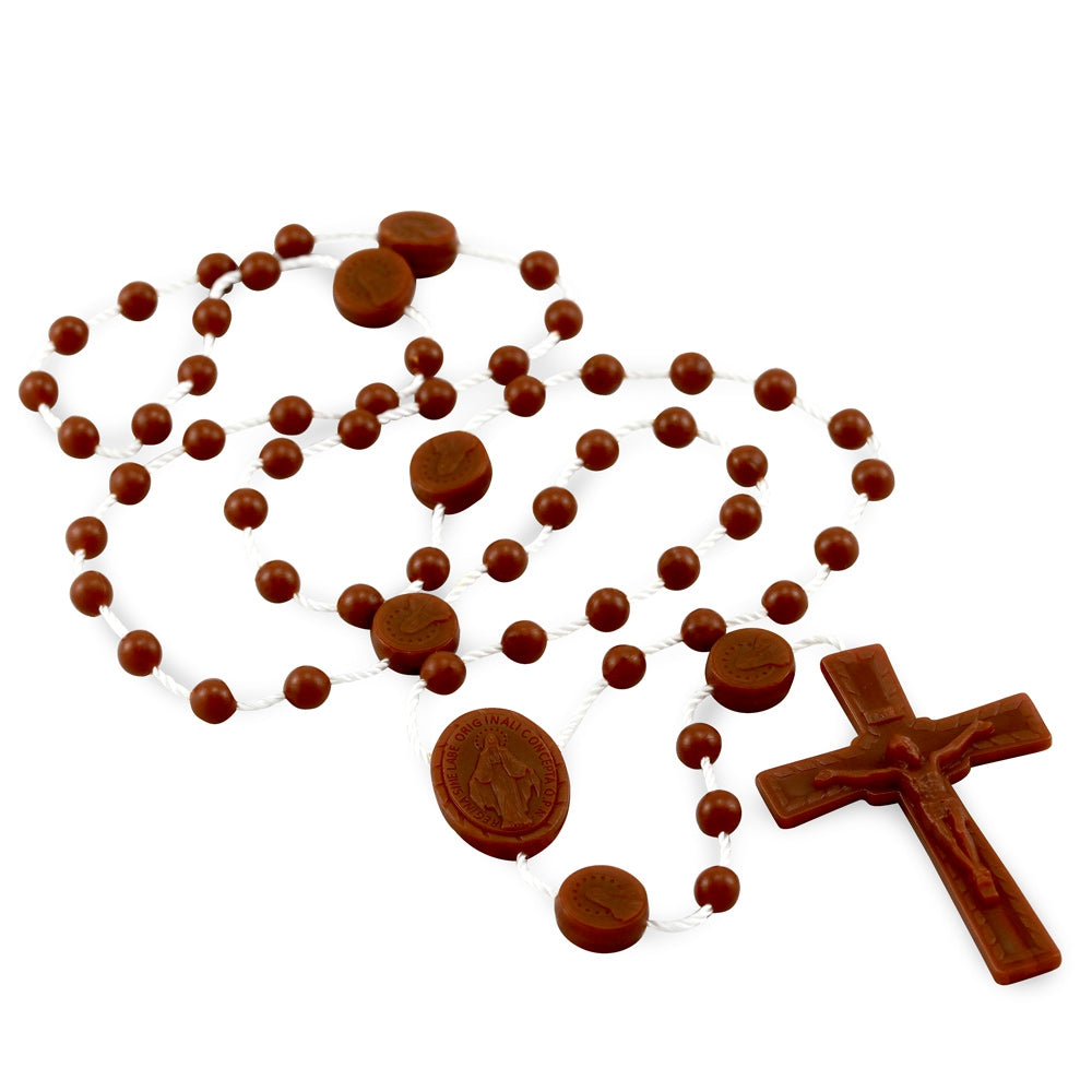 Brown Plastic Beads Rosary