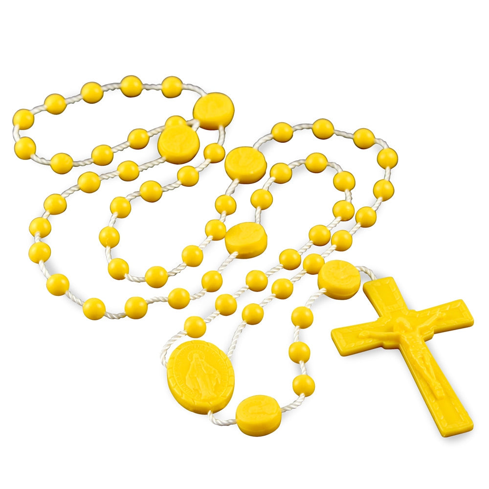 Yellow Plasic Beads Rosary