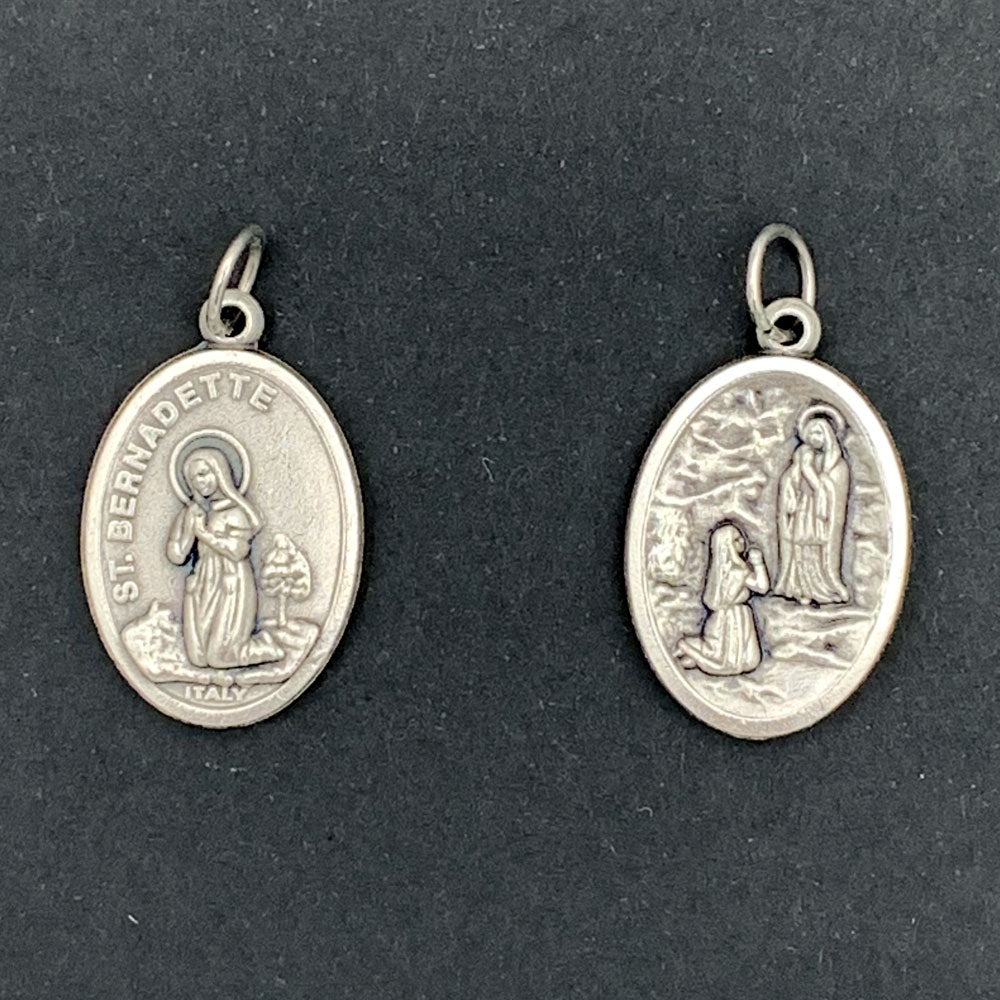 St. Bernadette - Our Lady of Lourdes Medal - Front - Back