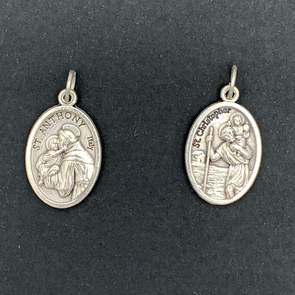 St. Anthony - St. Christopher Medal - Front - Back