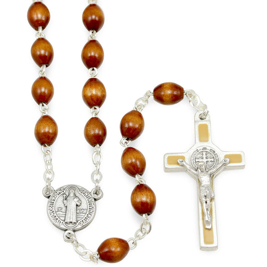 St Benedict Wooden Beads Rosary