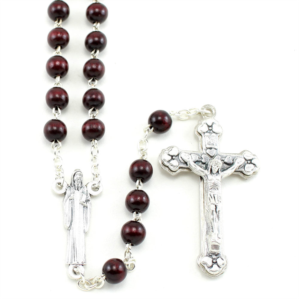 Saint Benedict Cherry Wood Rosary