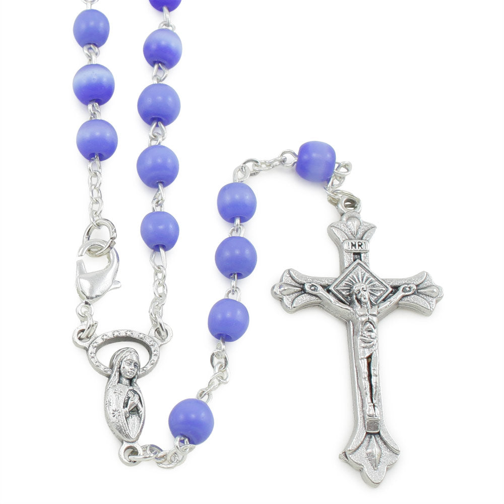 Blue Cat Eye Beads Rosary